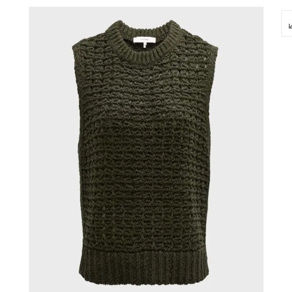 FRAME Cotton Crewneck Sweater Vest size S - Picture 2 of 4
